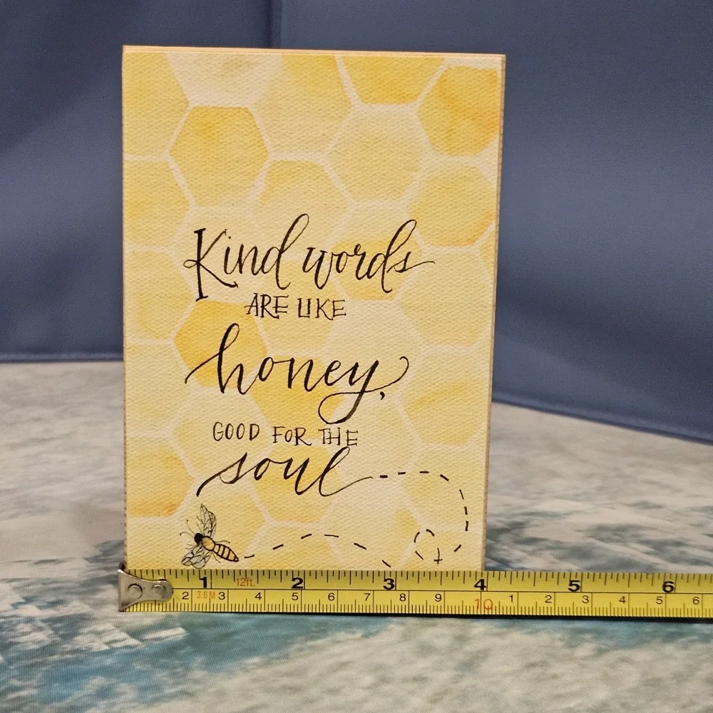 Glory Haus Kind Words Are Like Honey Plaque Christian Desk Sign Farmhouse Decor